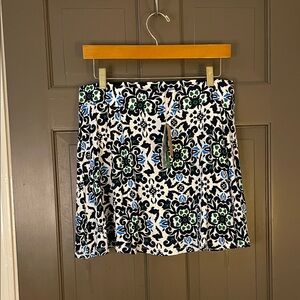 Boden Blue and Green Floral Mini Skirt